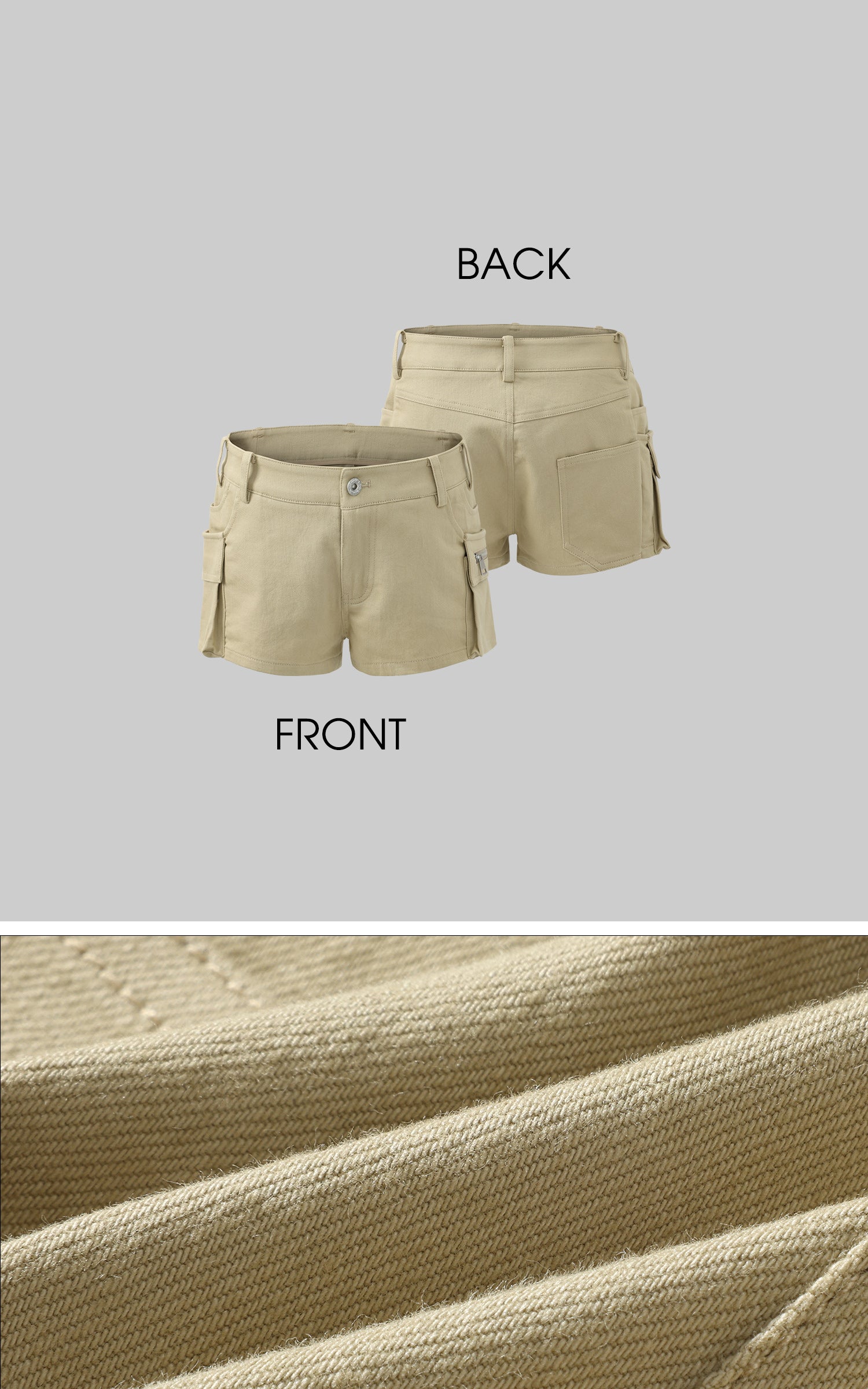 WARDEN EDGE Utility Low-Rise Shorts with Side Pockets in Sand Beige - PINKPARKS