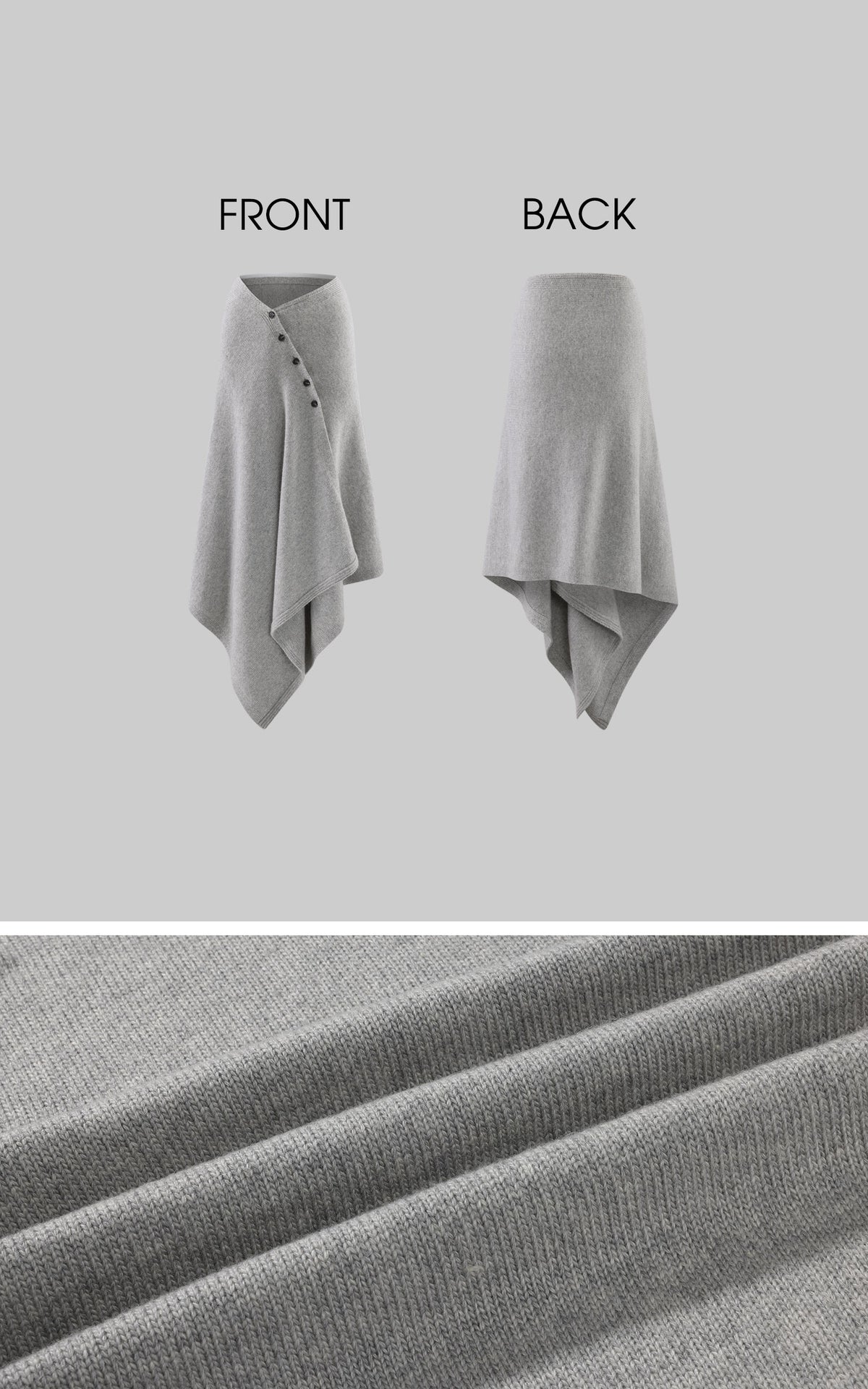0122stepll Draped Knit Top &amp; Asymmetric Maxi Skirt Set