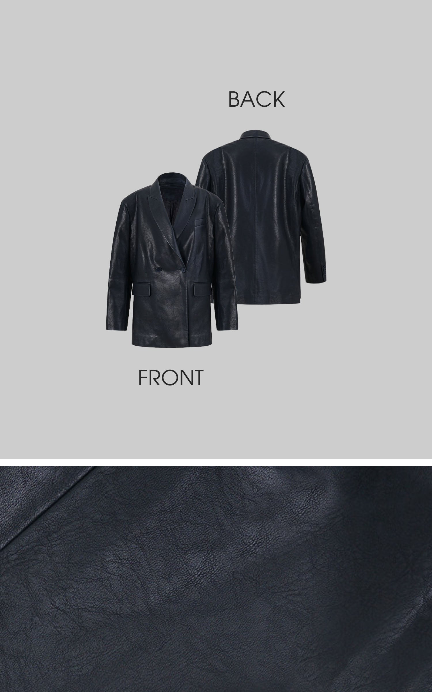0122stepll Blazer Surdimensionné en Similicuir