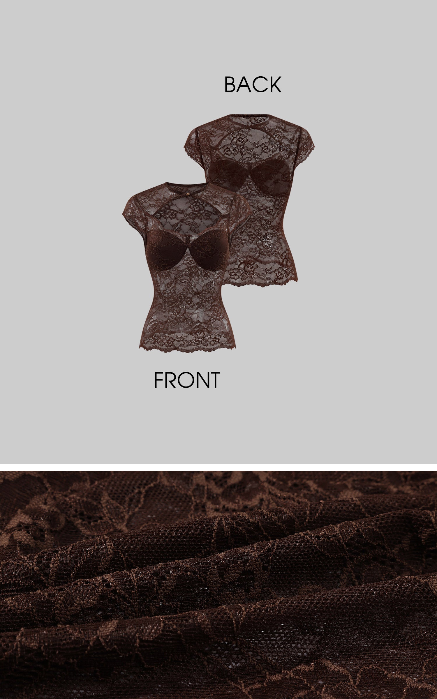 Hydrae Sculpted Lace Cutout Cap Sleeve Corset Top with Sheer Floral Paneling