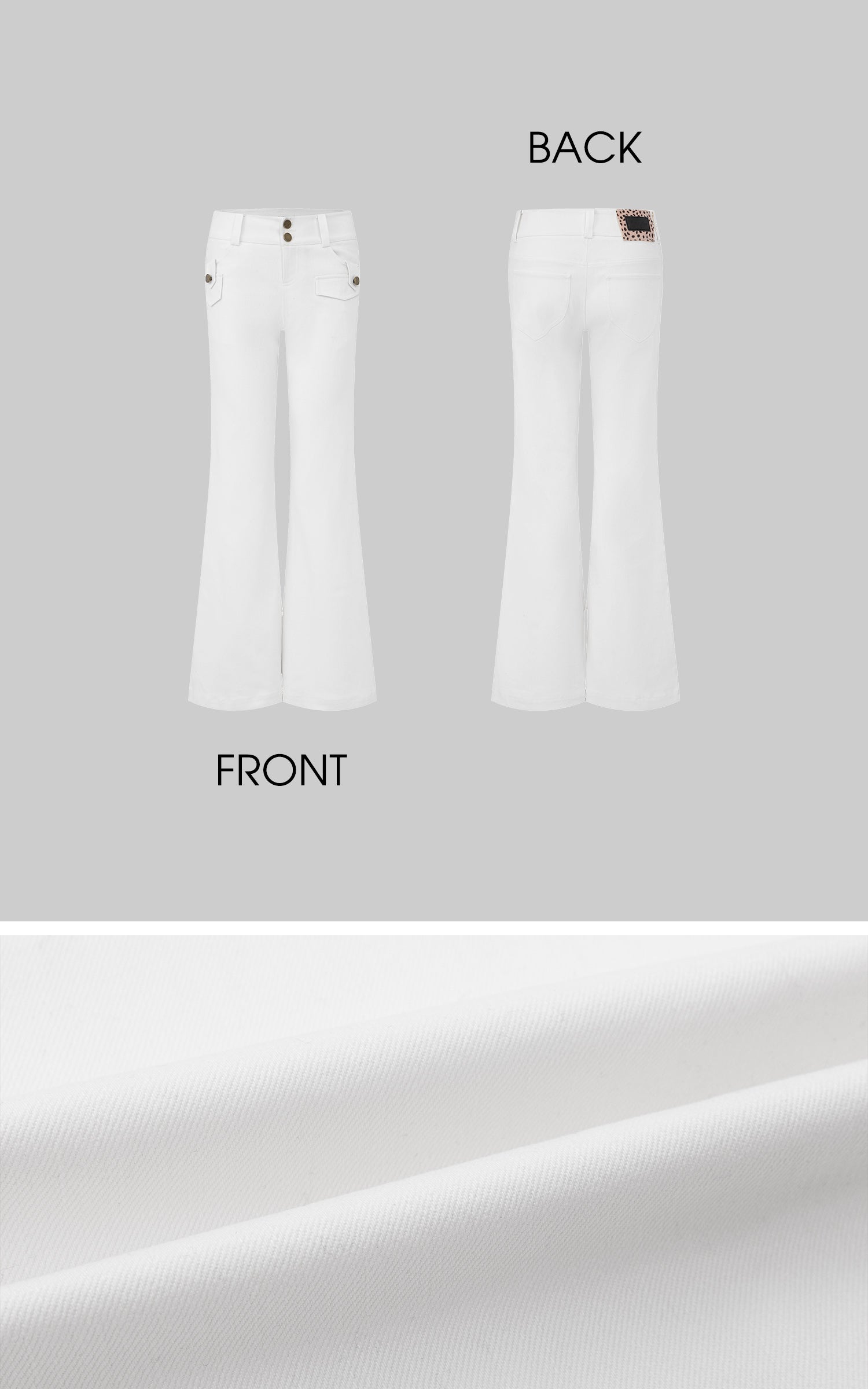 IAMXIAA Low-Rise Flared Pants with Pocket Detail