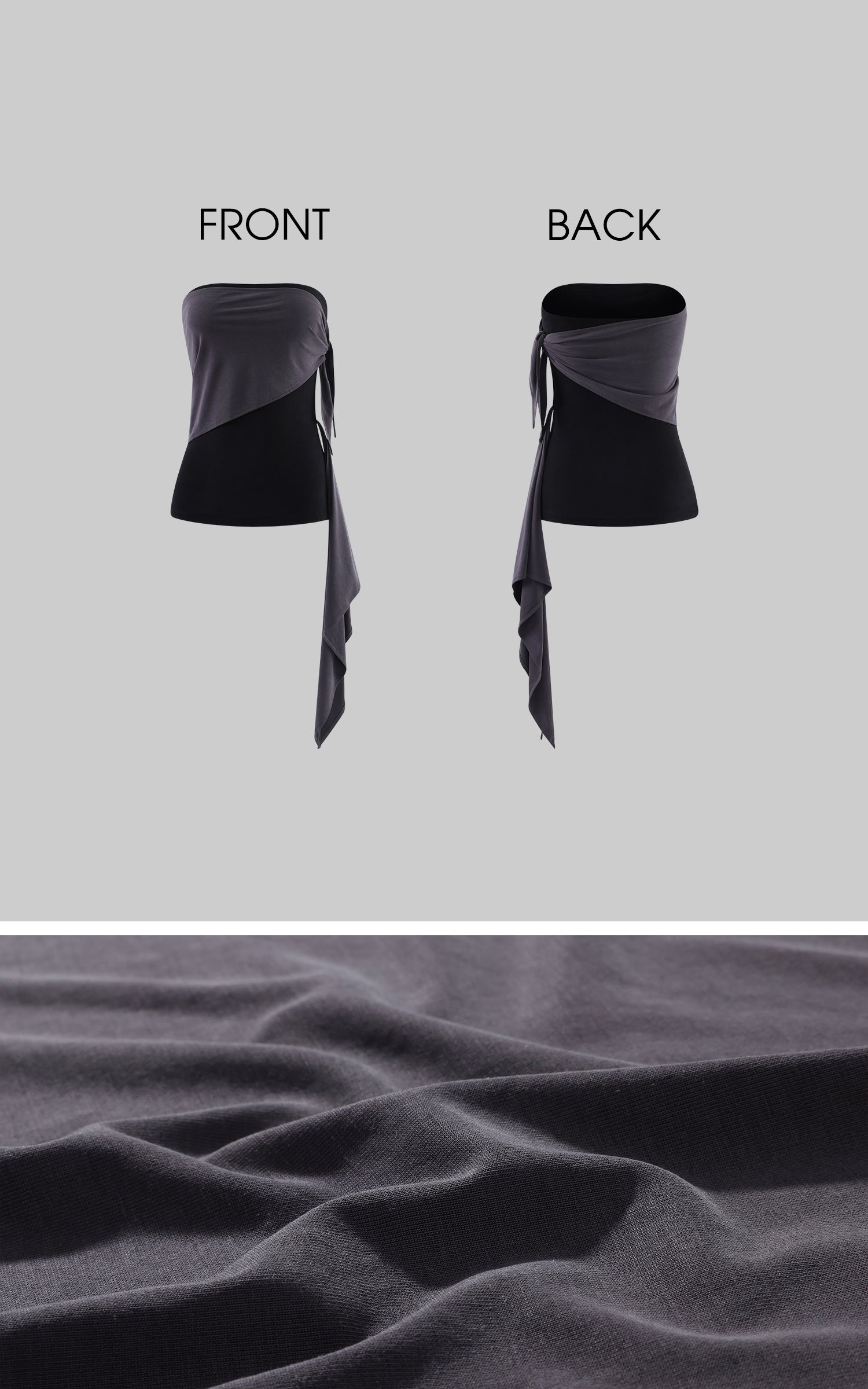 0122stepll Ensemble haut tube drapé asymétrique &amp; jupe longue