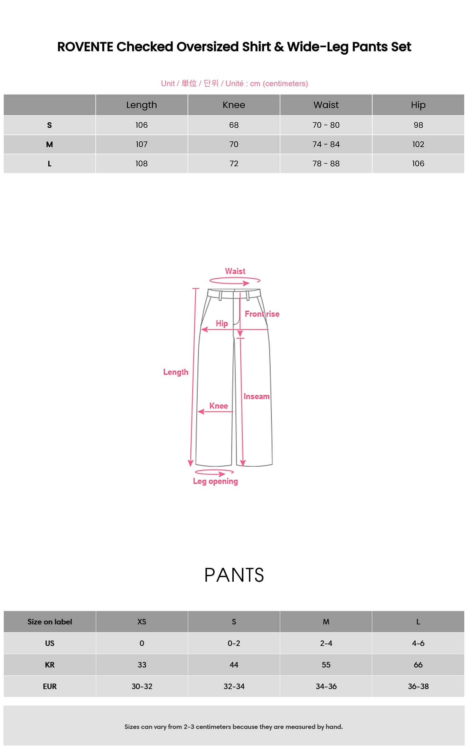 ROVENTE Checked Oversized Shirt &amp; Wide-Leg Pants Set