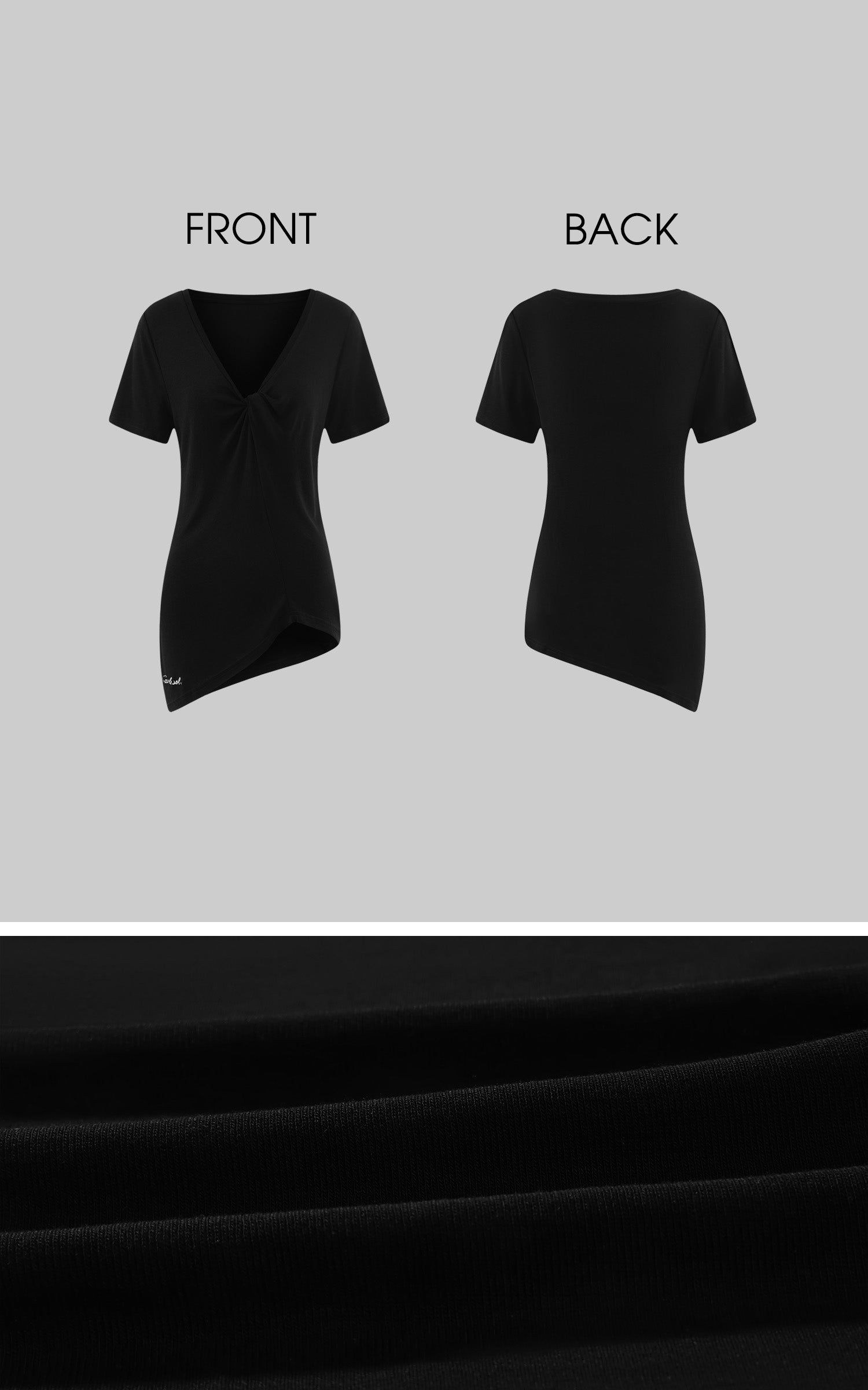 Rase le sol Draped Twist Front Asymmetric T-Shirt