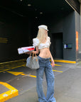 Rase le sol Deconstructed Paneled Straight-Leg Jeans - PINKPARKS