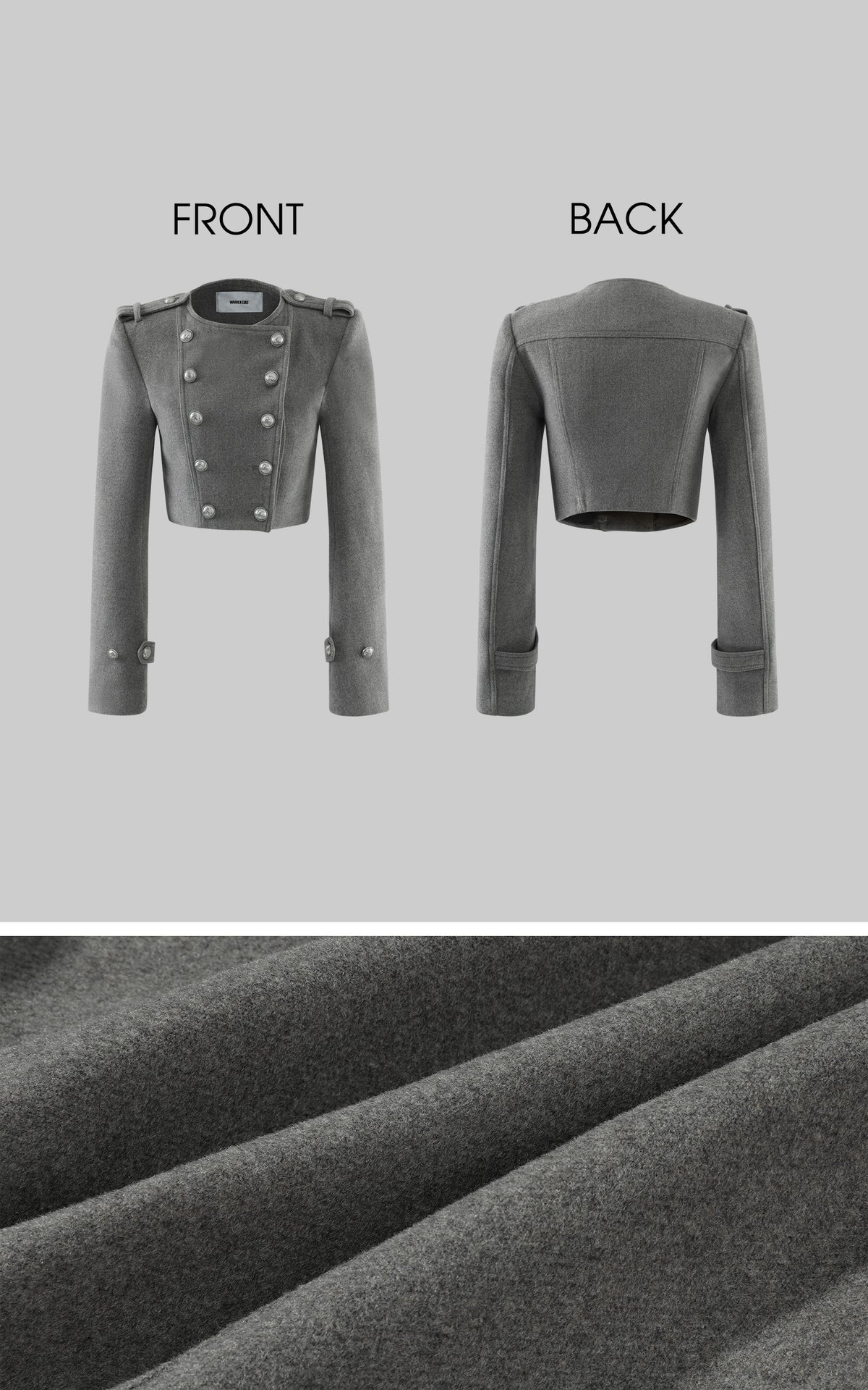 WARDEN EDGE Cropped Double-Breasted Military Jacket