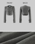 WARDEN EDGE Cropped Double-Breasted Military Jacket