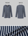 IAMXIAA Oversized Striped Deep Scoop Long Sleeve Top