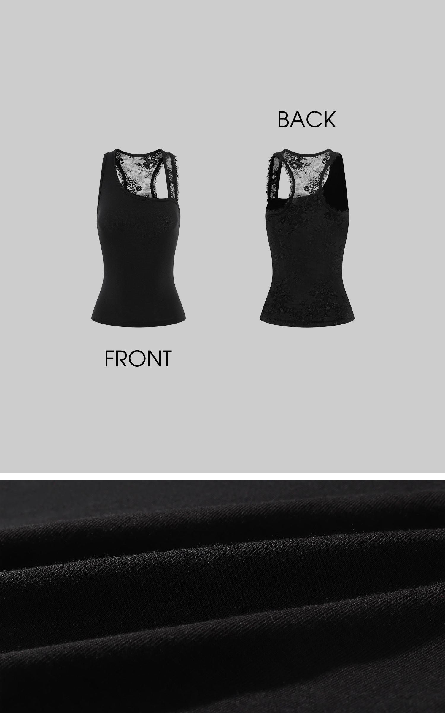 0122stepll Floral Lace Panel Racerback Tank Top