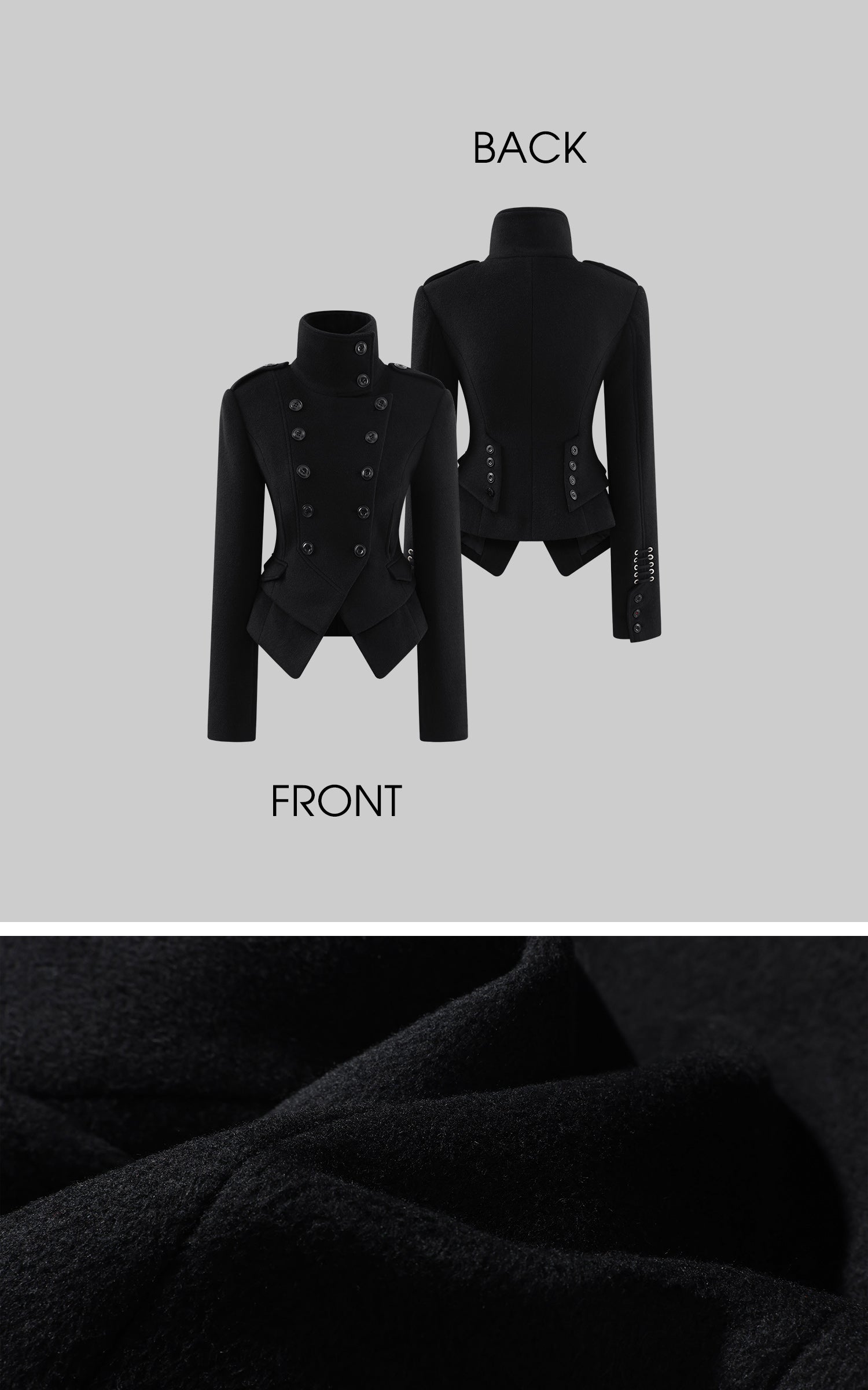 WARDEN EDGE 구조적인 더블 브레스트 크롭 재킷