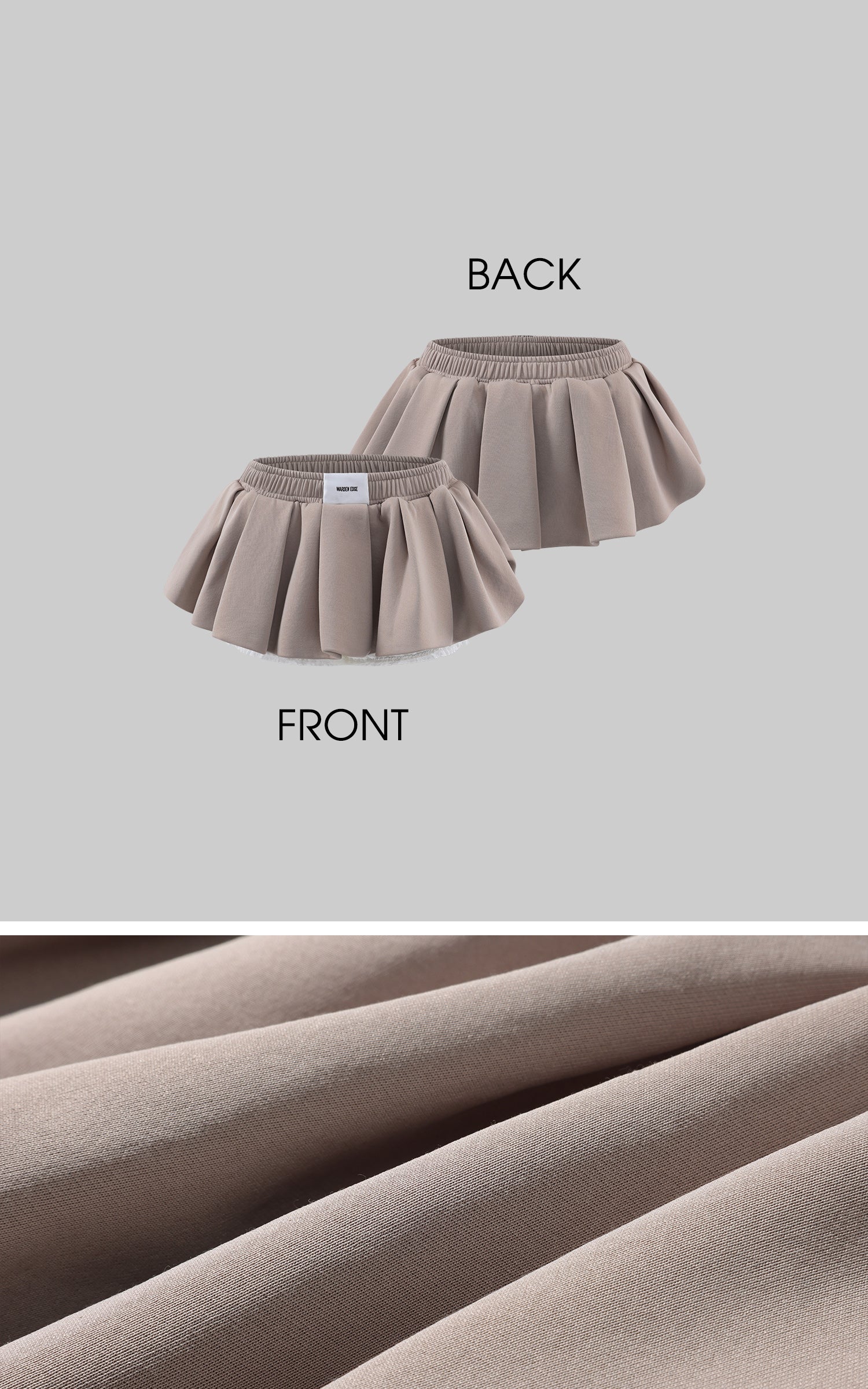 WARDEN EDGE 리본 후드 크롭 집업 후디 &amp; 플리츠 미니 스커트 세트