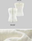 Rase le sol Wool-Blend Zip Front Strapless Knit Top
