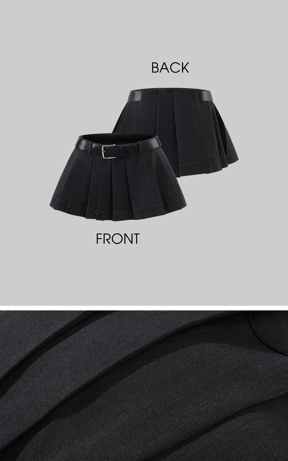 WARDEN EDGE Low-Rise Belted Pleated Mini Skirt