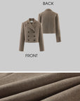 ROVENTE Cropped Double-Breasted Blazer & Pleated Mini Skirt Set