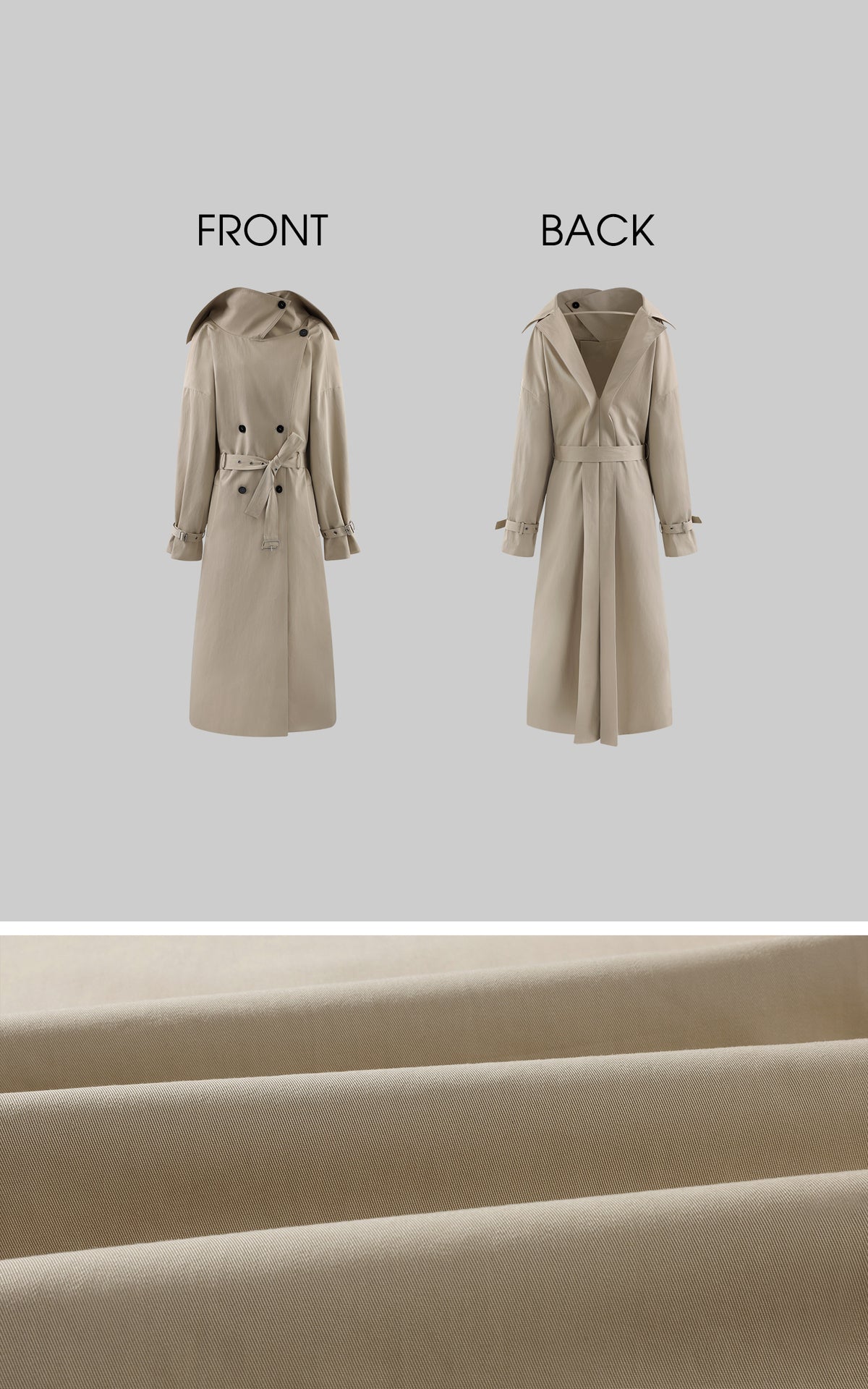 0122stepll Axis High-Neck Oversized Trench Coat