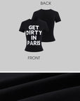 0122stepll “パリで汚れよう” フィットグラフィックTシャツ