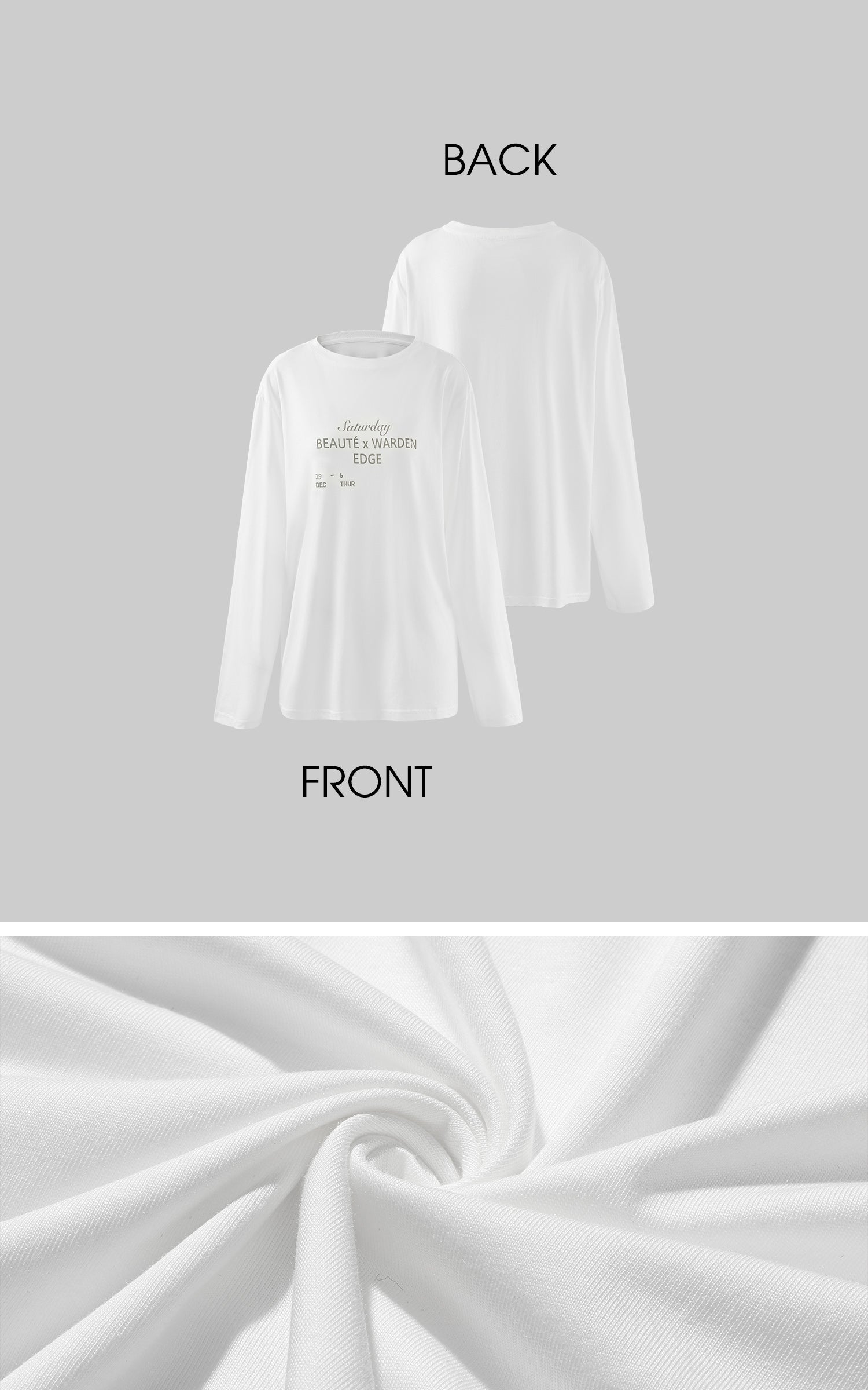 WARDEN EDGE Graphic Print Long Sleeve T-Shirt Minimal Streetwear Style