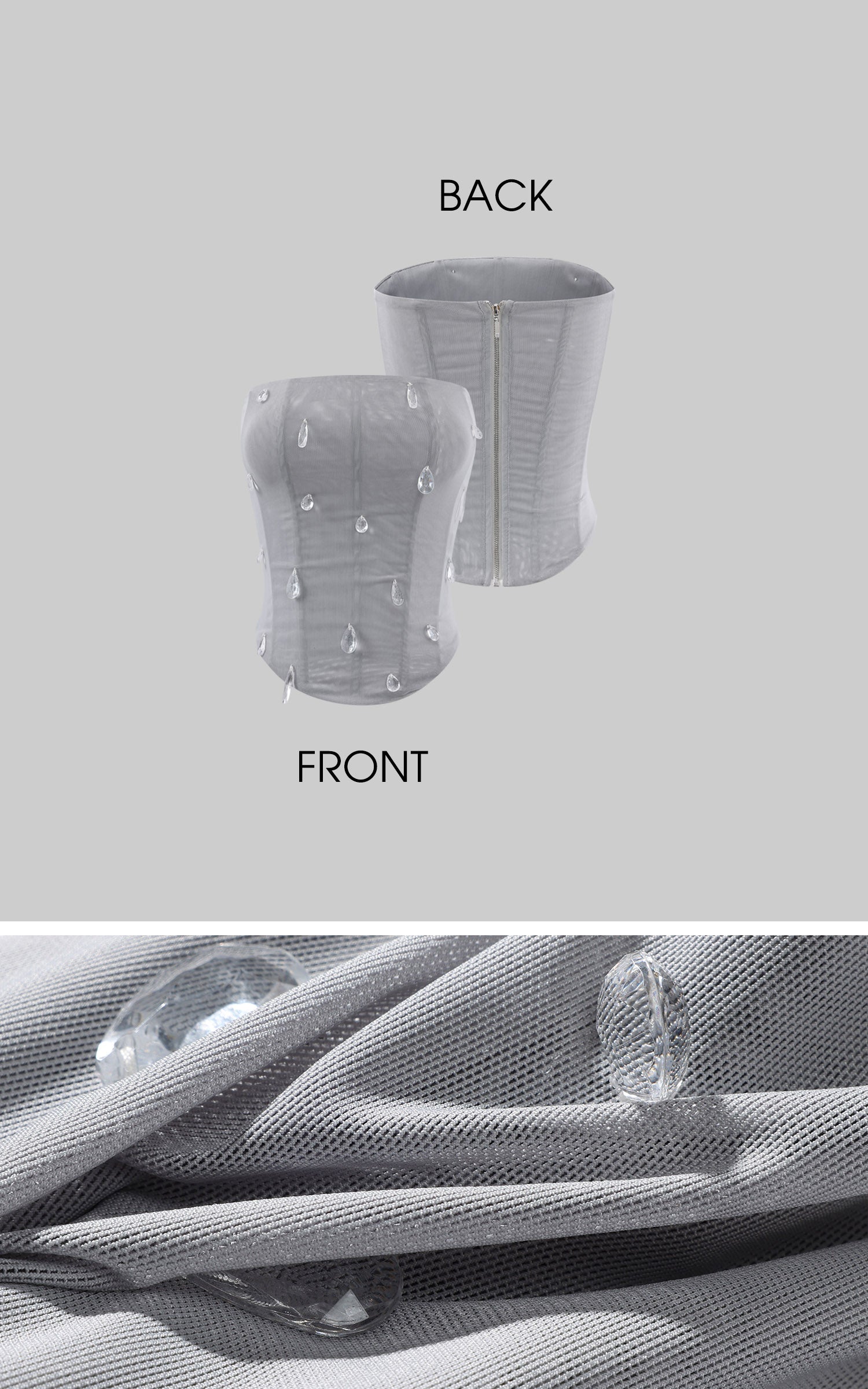 Hydrae Crystal Embellished Strapless Corset Top