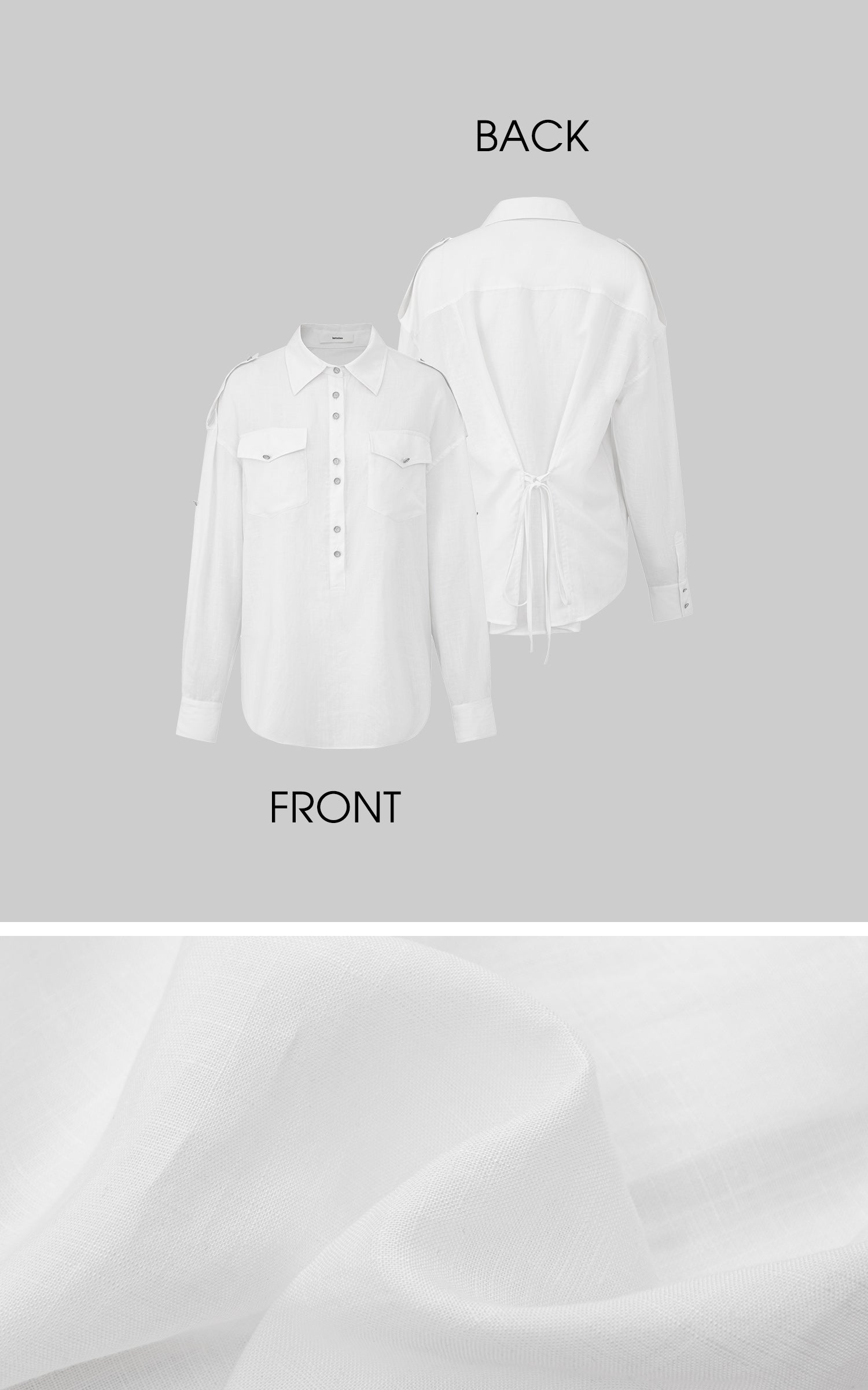 IAMXIAA Utility Tie-Back Oversized Shirt