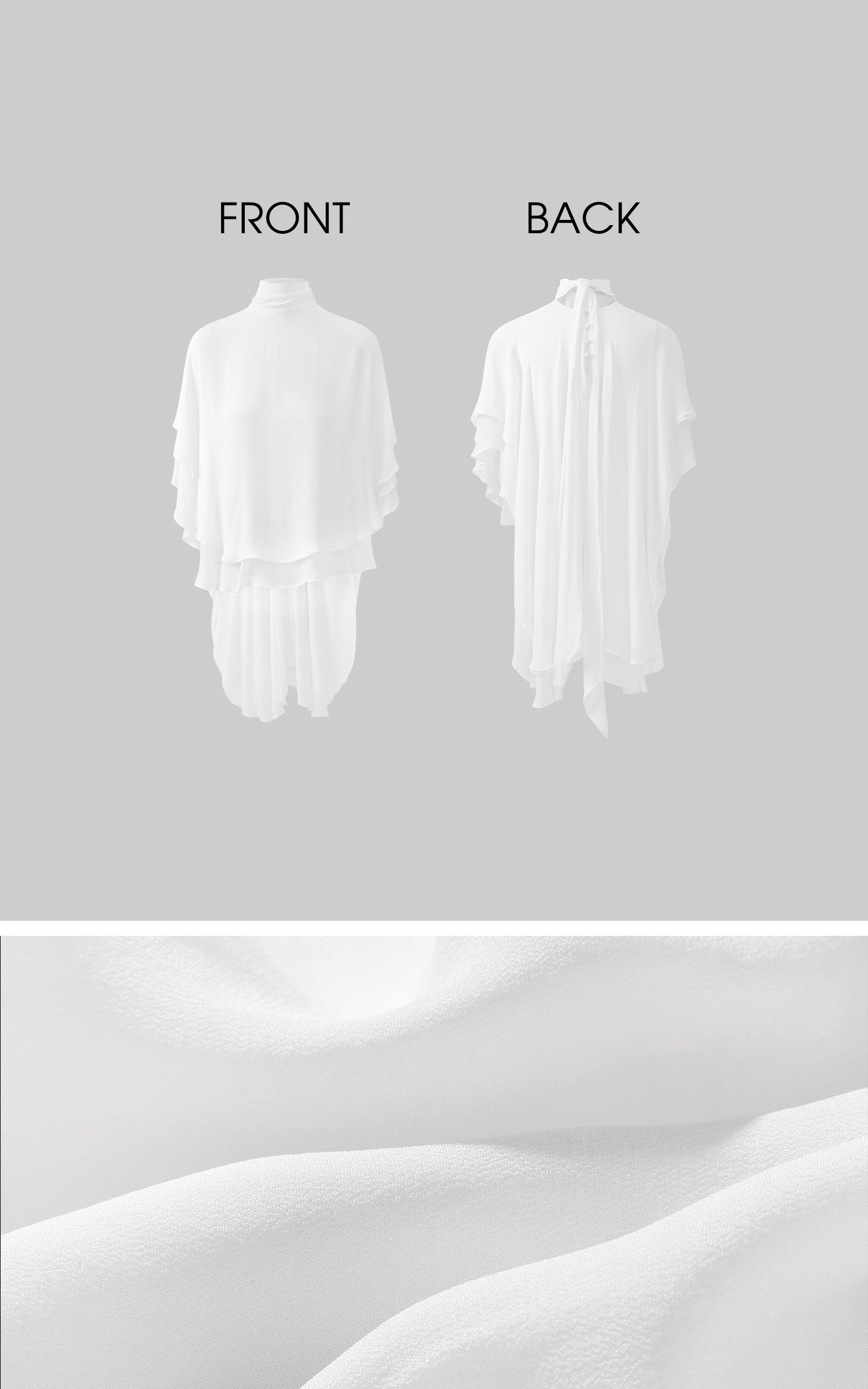 ROVENTE Draped Layered Cape Blouse - PINKPARKS