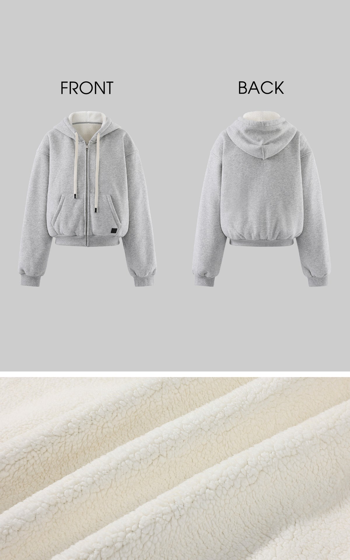 WARDEN EDGE Oversized Sherpa-Lined Zip-Up Hoodie