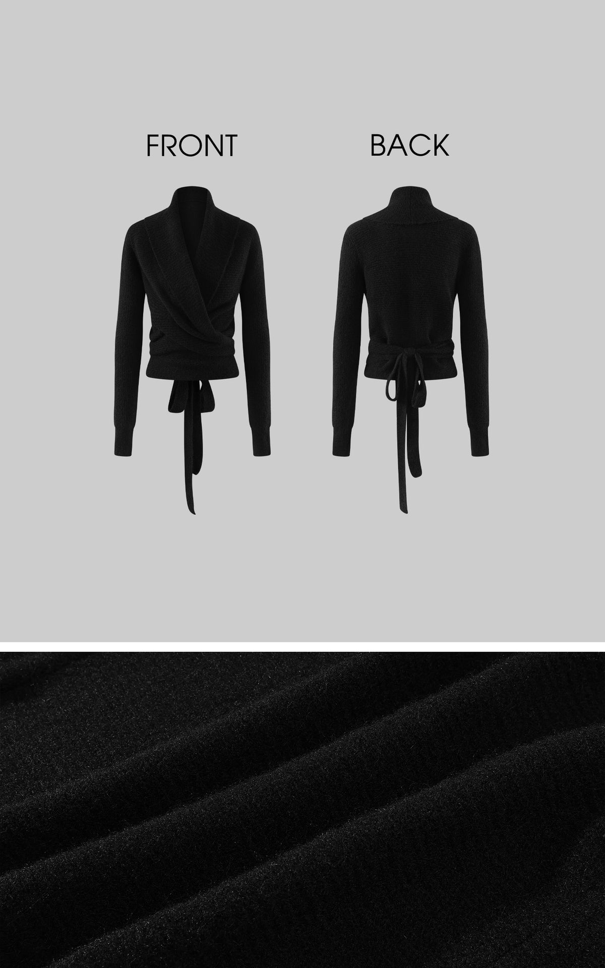Hydrae Deep V Wrap Tie-Waist Soft Knit Cardigan