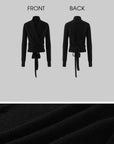 Hydrae Deep V Wrap Tie-Waist Soft Knit Cardigan