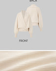 IAMXIAA Ribbed Knit Wrap Cardigan Women Winter Shawl Collar Sweater