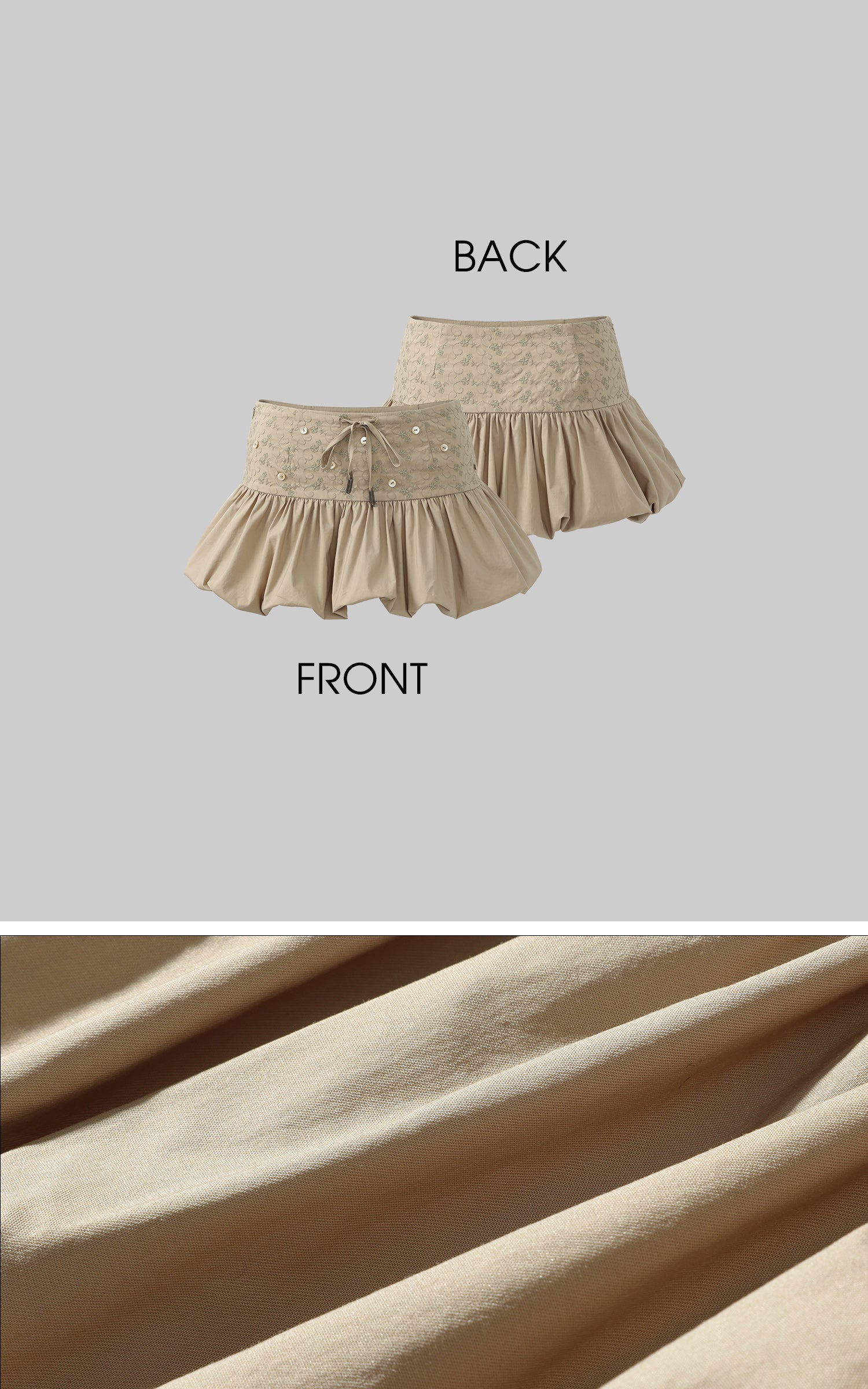 DreamyNerd Embroidered Waist Flounce Mini Skirt - PINKPARKS