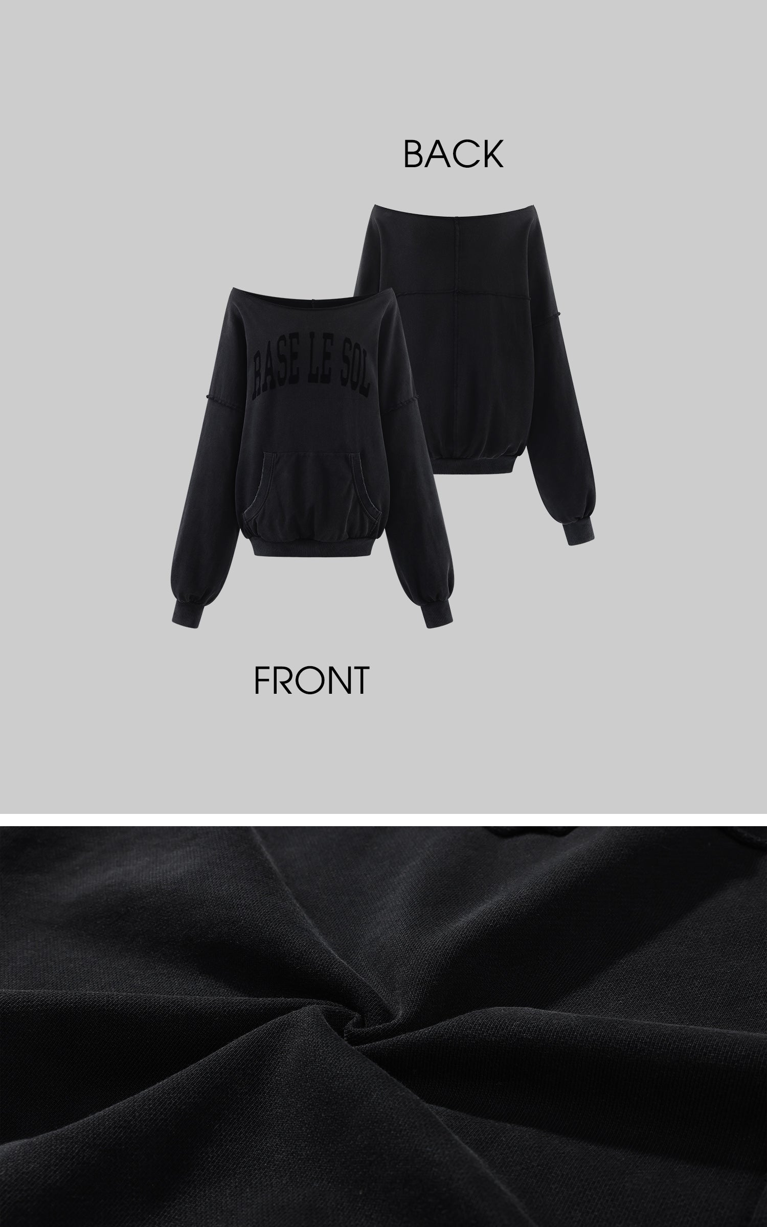 Rase le sol Deconstructed Wide-Neck Sweatshirt &amp; Micro Shorts Set