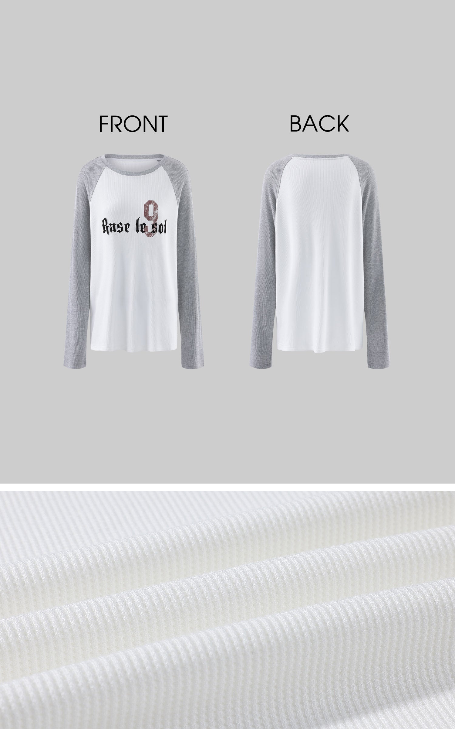 Rase le sol Contrast Raglan Graphic Long Sleeve Top &amp; Low-Rise Shorts Set