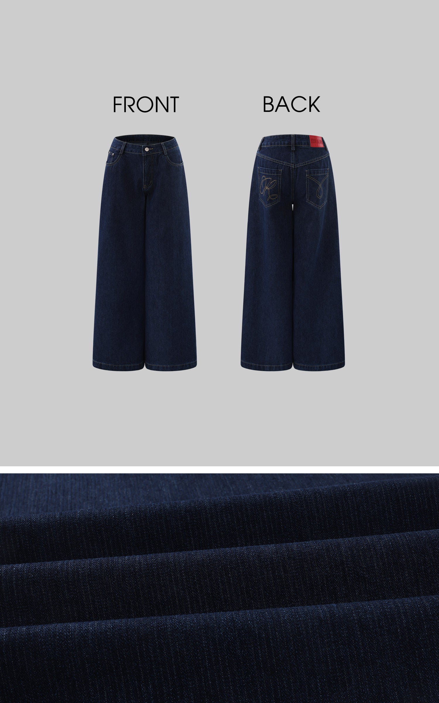 Rase le sol Pantalon en denim à jambe large sculptée