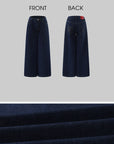 Rase le sol Pantalon en denim à jambe large sculptée