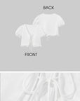 ROVENTE Ruched Tie-Front Top & Frill Mini Skirt Set - PINKPARKS