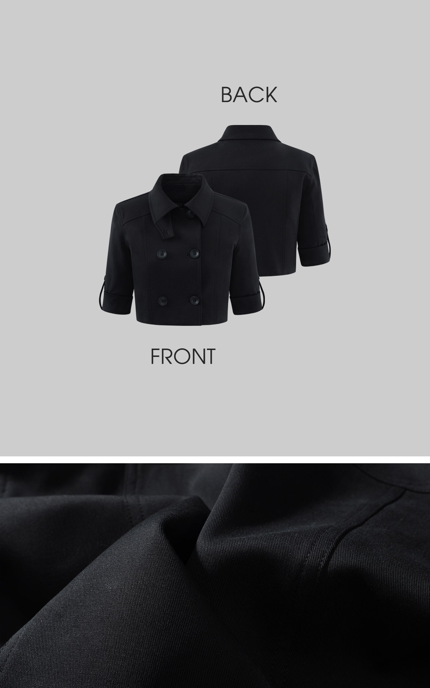 ROVENTE Blazer Structuré Court &amp; Ensemble Jupe Midi Évasée Tailleur Noir Deux Pièces