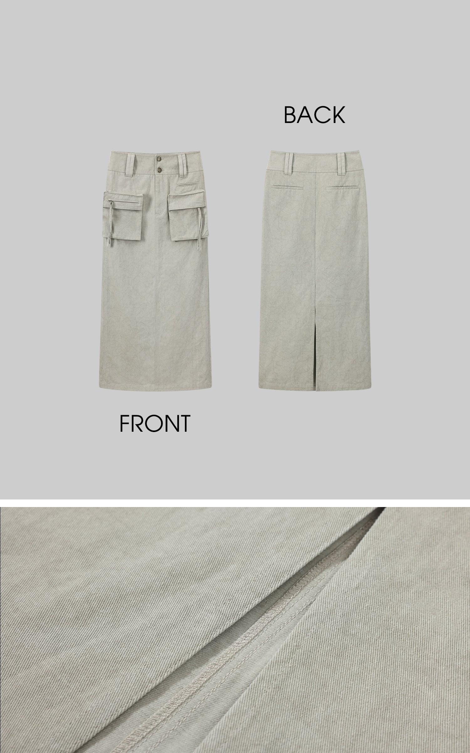 ROVENTE Utility Pocket High-Waist Denim Skirt - PINKPARKS