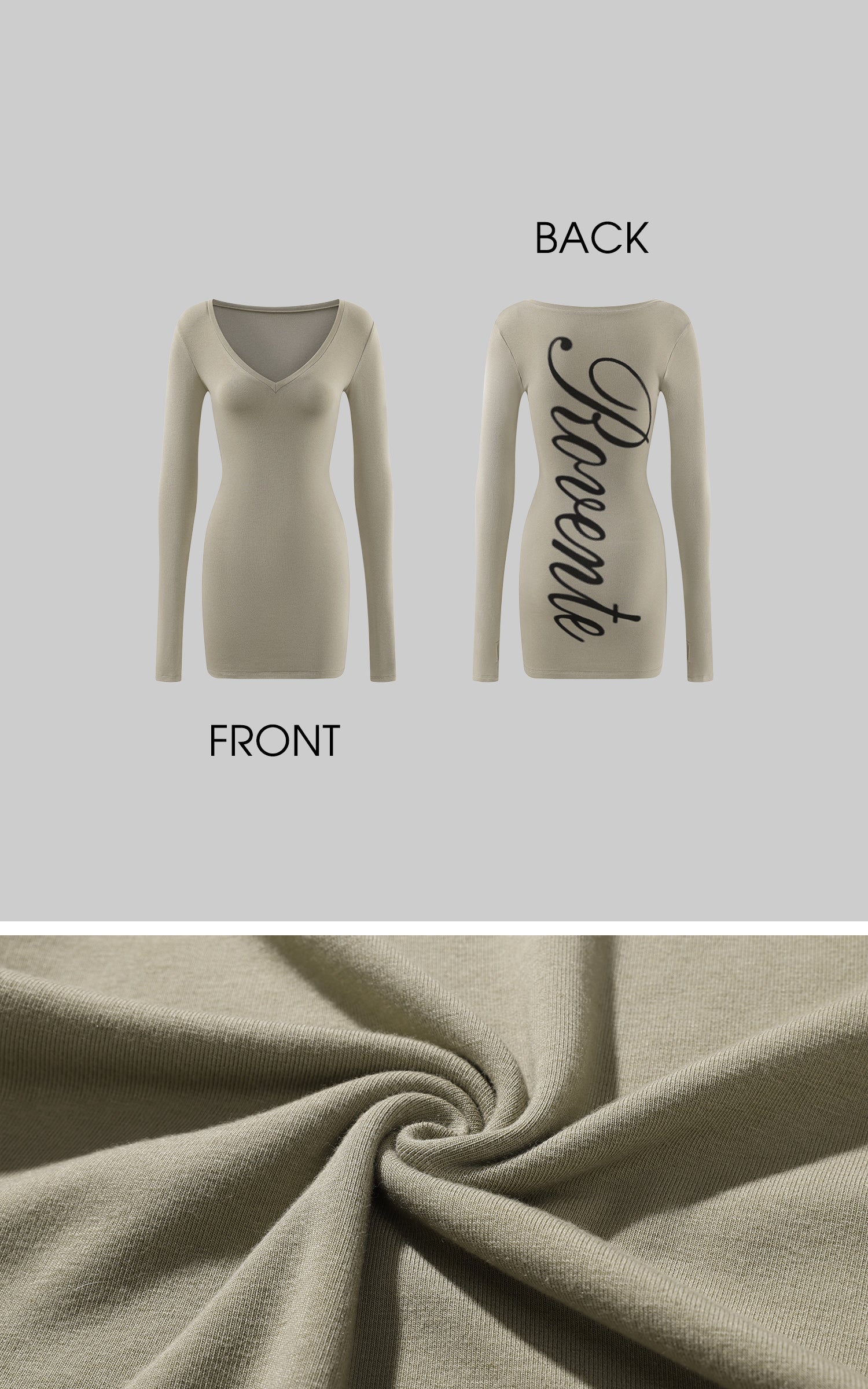 ROVENTE Script Back Bodycon Knit Mini Dress