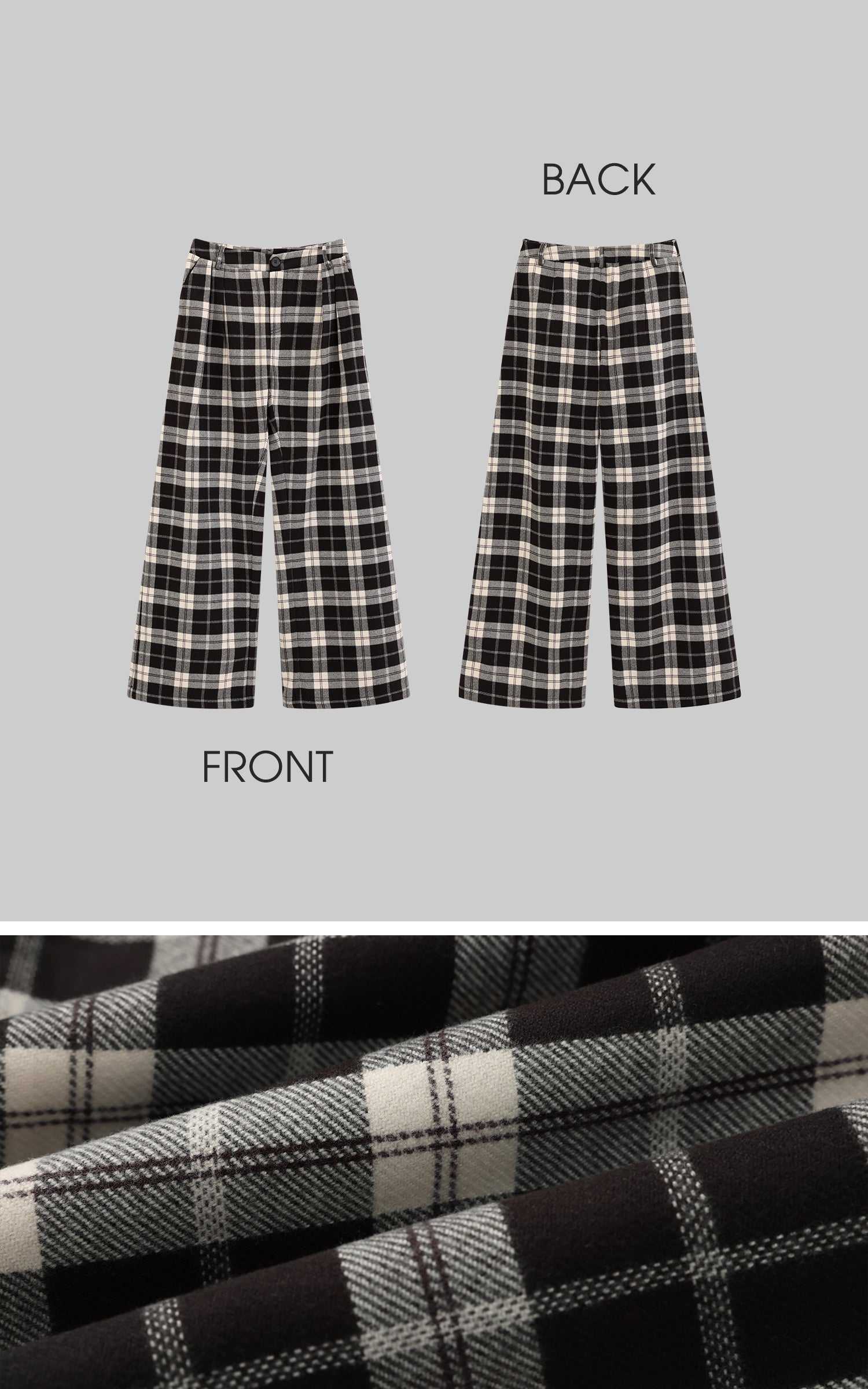 WARDEN EDGE Grey Checkered Trousers