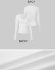 IAMXIAA Studded V-Neck Long Sleeve Tee