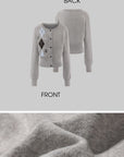 Rase le sol 아가일 니트 세트: 크롭 가디건 & 미니 쇼츠
