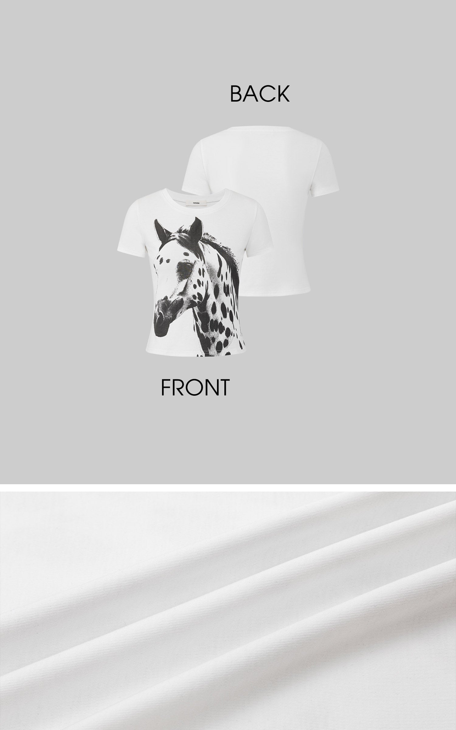 IAMXIAA Vintage Horse Graphic Fitted Baby Tee