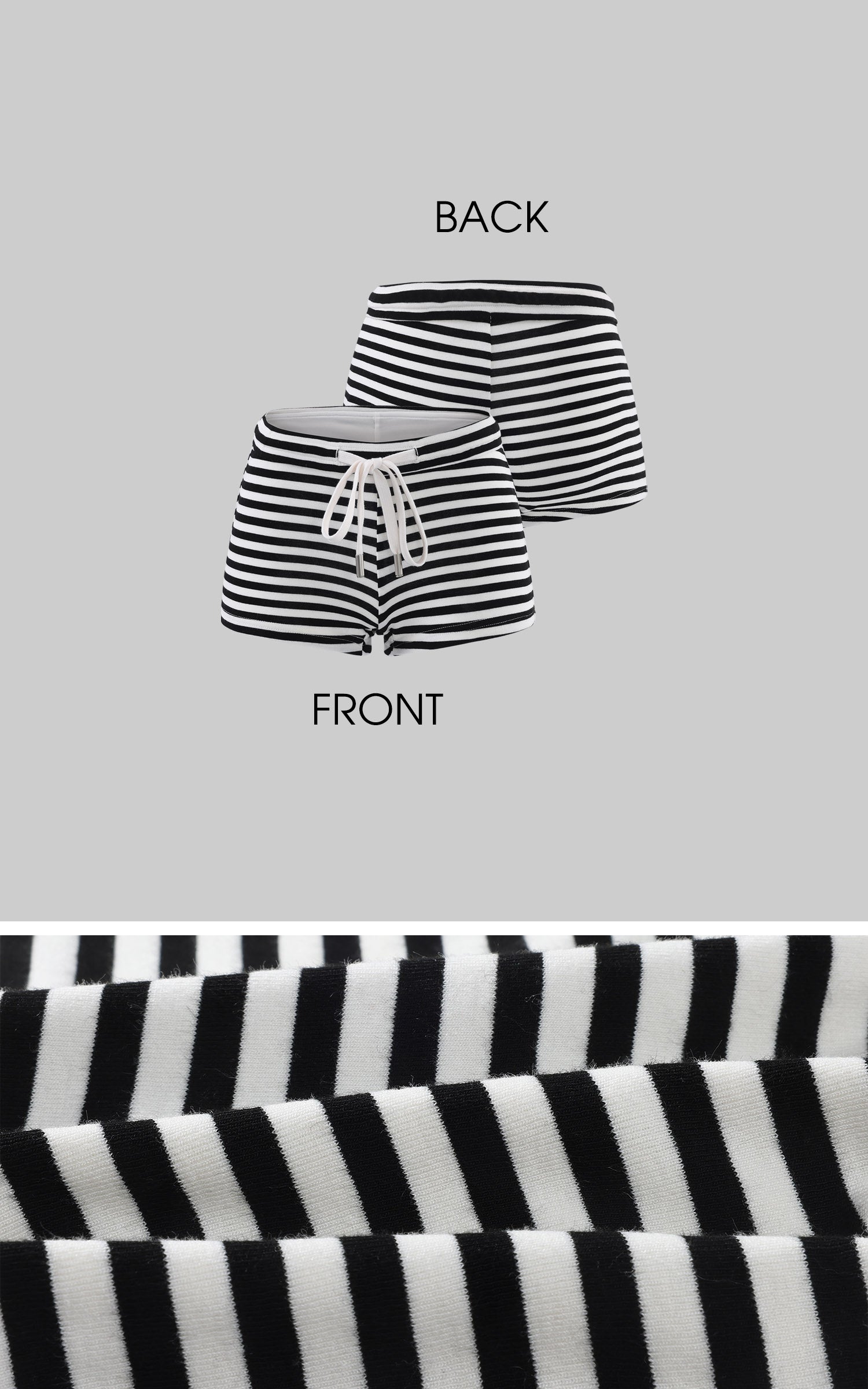 WARDEN EDGE Striped Drawstring Mini Shorts