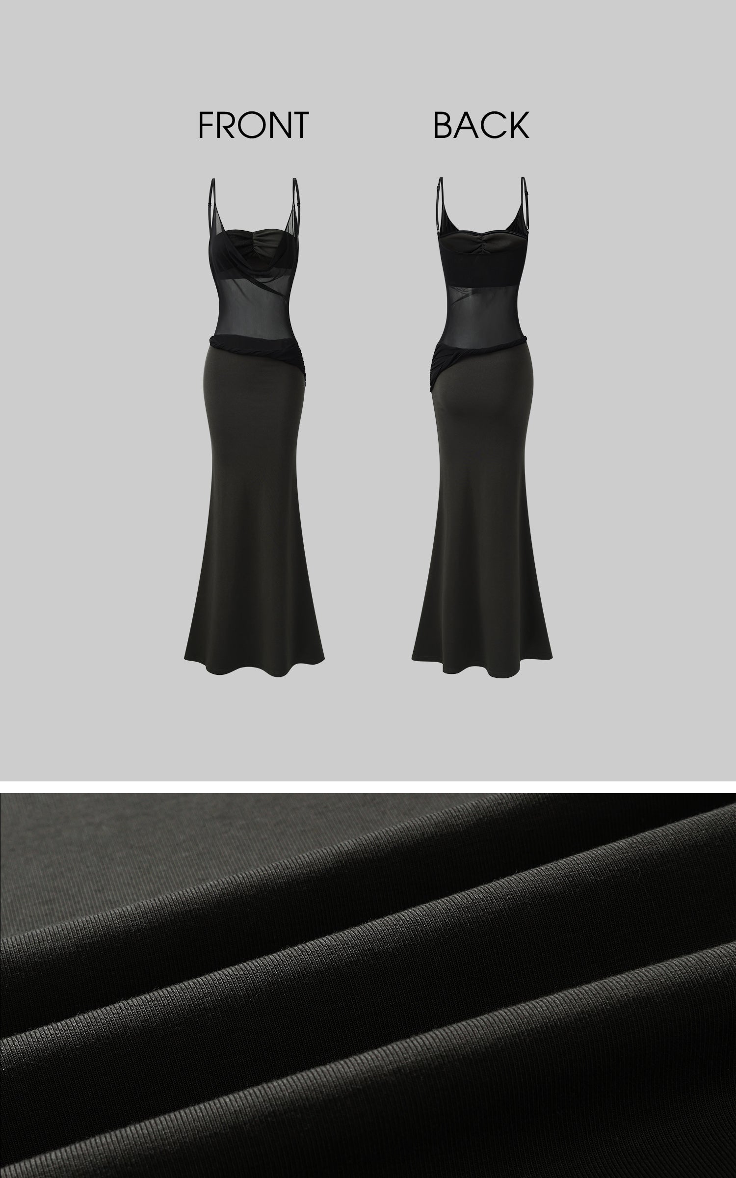 Rase le sol Sheer Panel Spliced Corset Maxi Dress - PINKPARKS