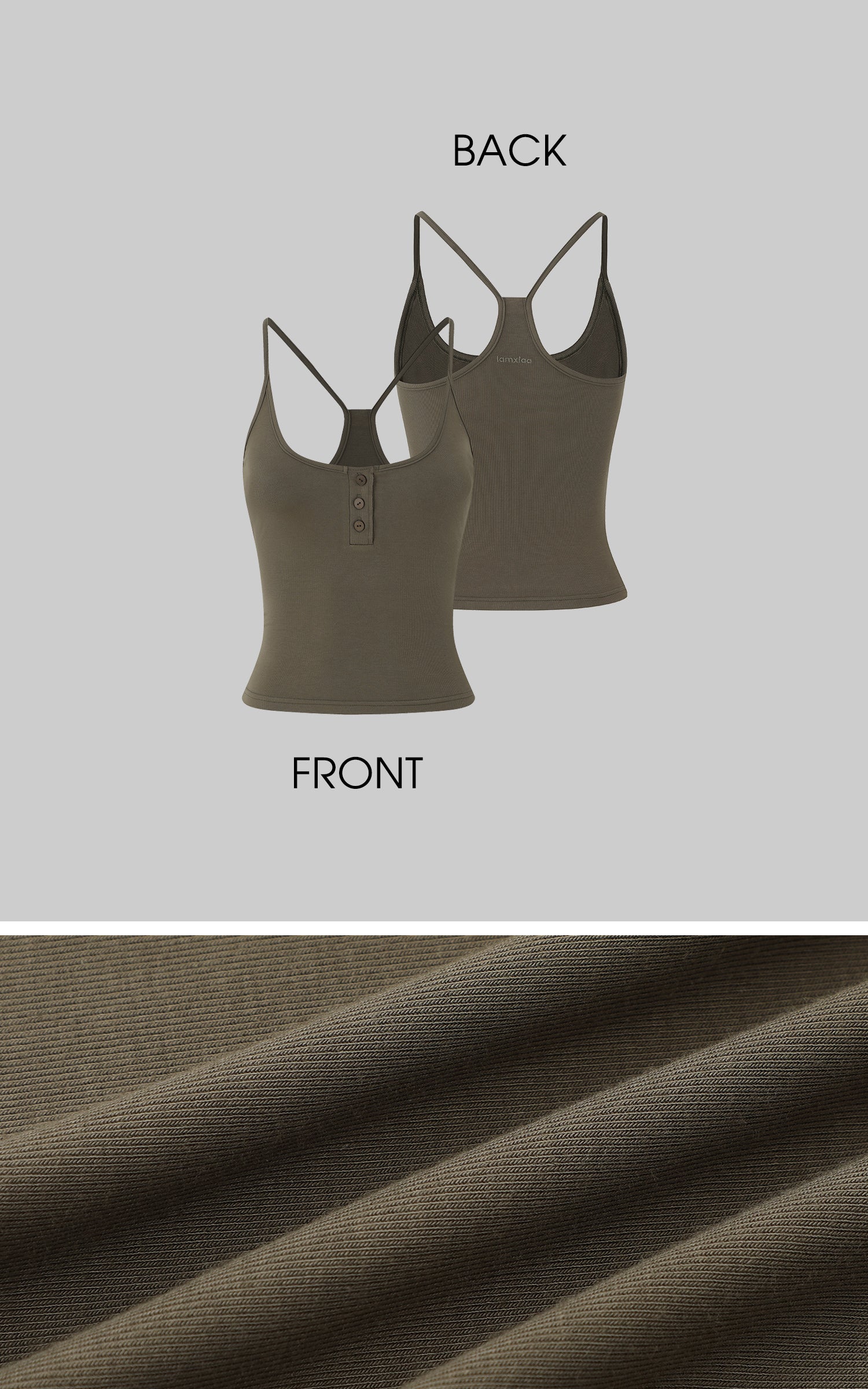 IAMXIAA Ribbed Button Tank and Wide Leg Drawstring Pants Two-Piece Set
