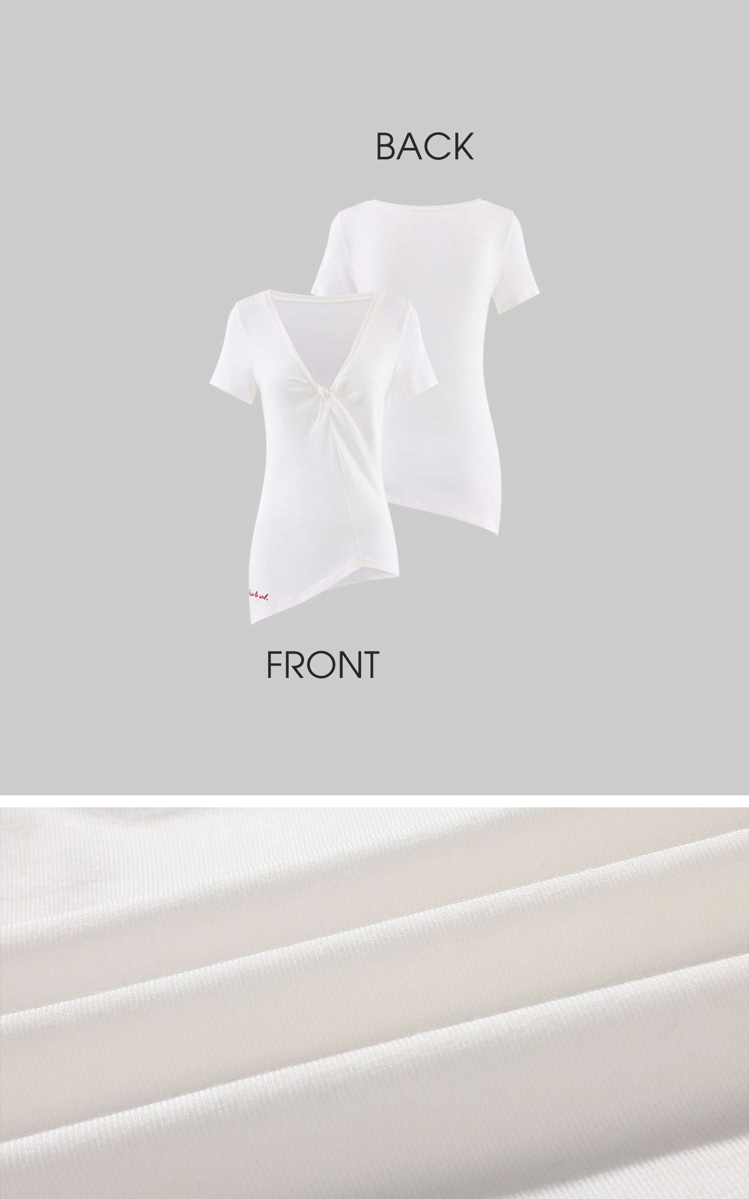 Rase le sol Twisted Deep V Asymmetric Hem Top