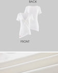 Rase le sol Twisted Deep V Asymmetric Hem Top