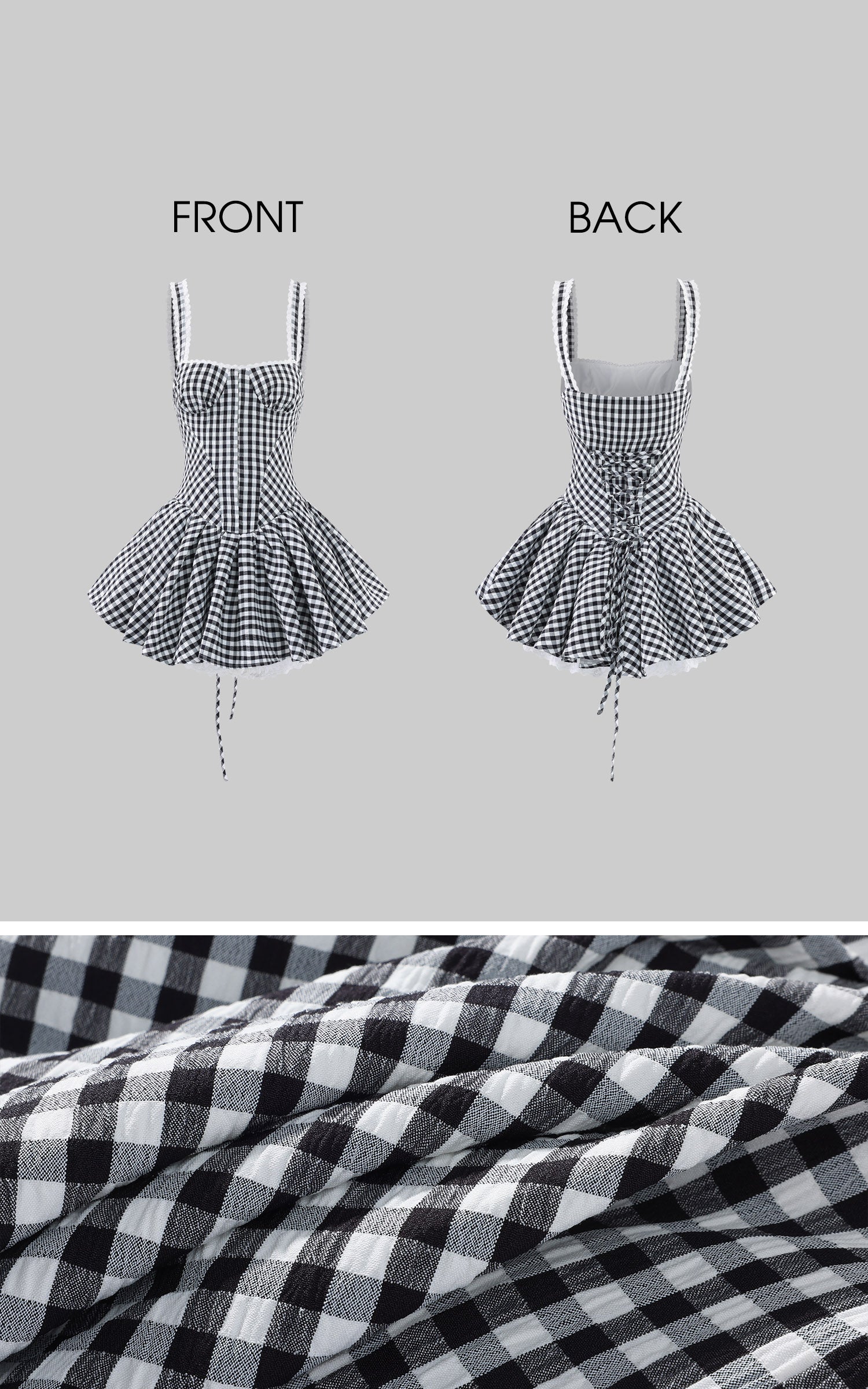 WARDEN EDGE Vintage Gingham Corset Bubble Mini Dress