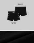 IAMXIAA High Waist Button Detail Mini Shorts in Black