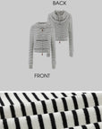ROVENTE Striped Terry Zip Hoodie & Shorts Set