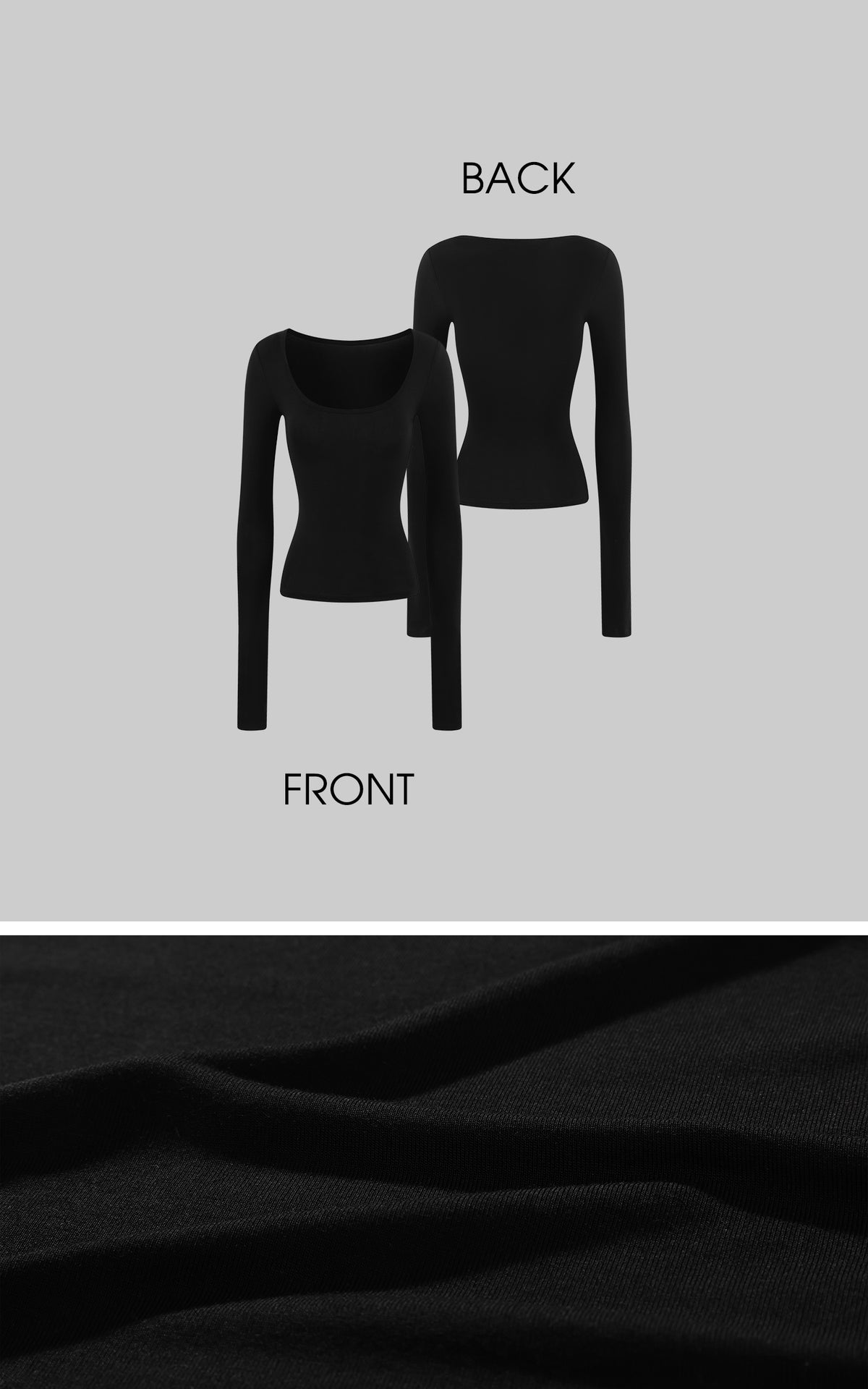 0122stepll Scoop Neck Thumbhole Long Sleeve Top